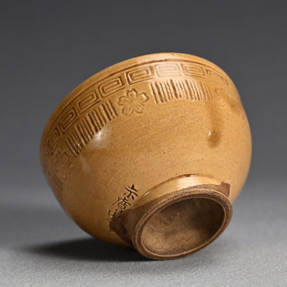 Edo p. Akahadayaki Chawan ー奥田 木白 "赤膚焼 茶碗"