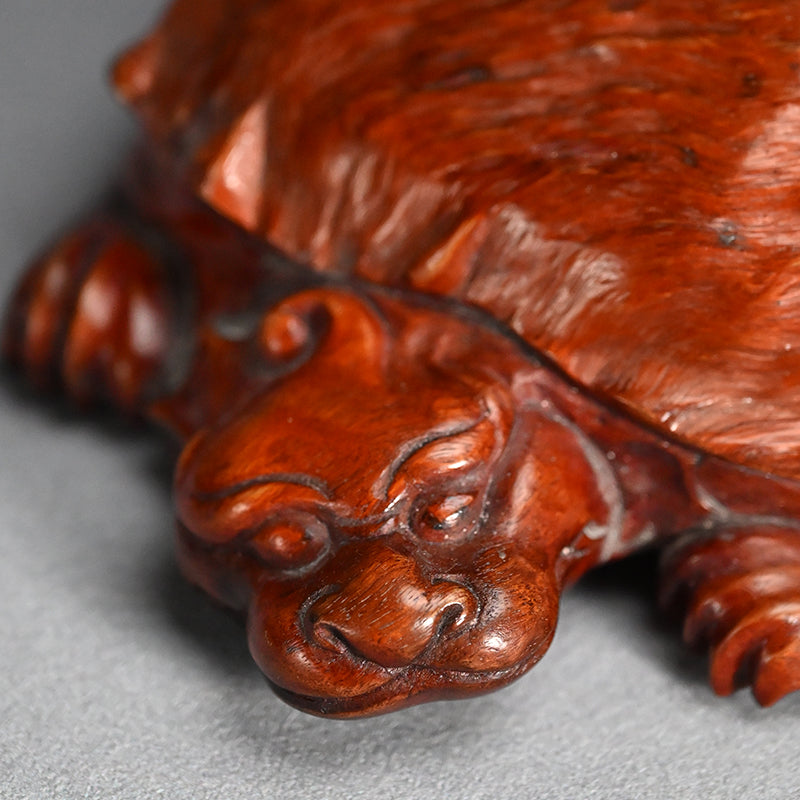 Antique Japanese Rootwood Turtle Okimono