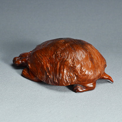 Antique Japanese Rootwood Turtle Okimono