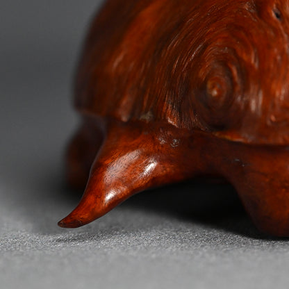 Antique Japanese Rootwood Turtle Okimono