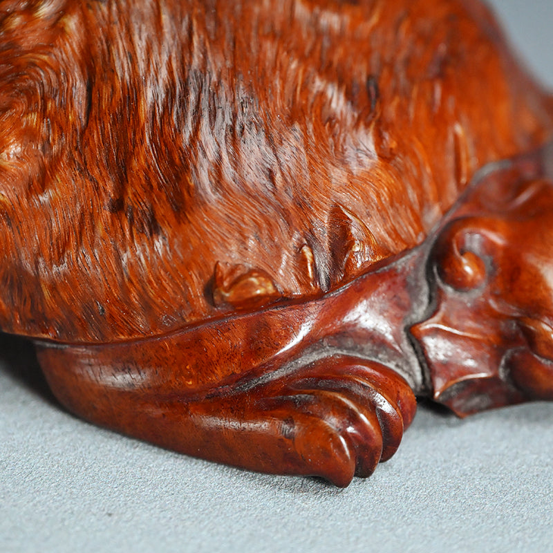 Antique Japanese Rootwood Turtle Okimono