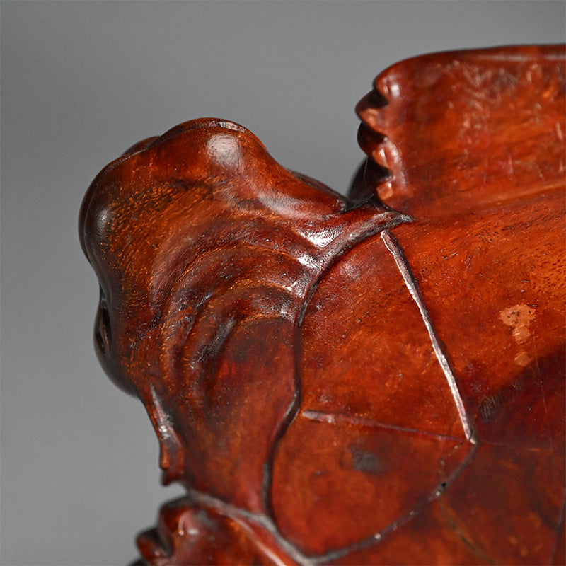 Antique Japanese Rootwood Turtle Okimono