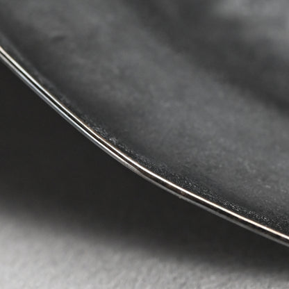 Hand Forged Iron Dish w/ Silver Rim ー高木 治良兵衛 "銀縁鐵青海盂"