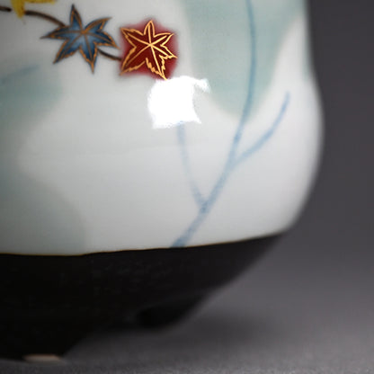 Platinum Glazed Koro Incense burner ー山本 一洋 "純プラチナ彩 紅の森"