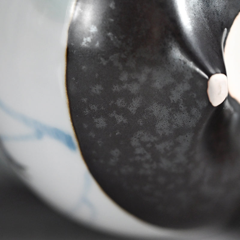 Platinum Glazed Koro Incense burner ー山本 一洋 "純プラチナ彩 紅の森"