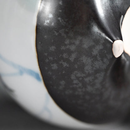 Platinum Glazed Koro Incense burner ー山本 一洋 "純プラチナ彩 紅の森"