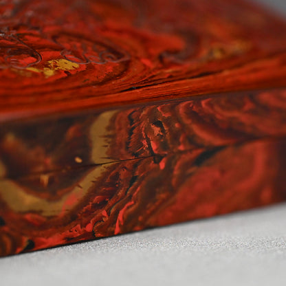 Antique Carved Kagawa-Nuri Solid Lacquer Box