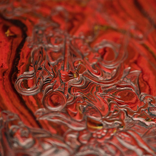 Antique Carved Kagawa-Nuri Solid Lacquer Box