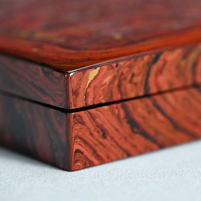 Antique Carved Kagawa-Nuri Solid Lacquer Box