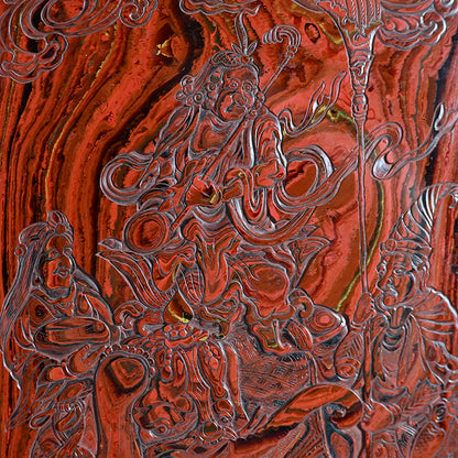 Antique Carved Kagawa-Nuri Solid Lacquer Box
