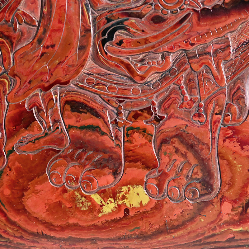 Antique Carved Kagawa-Nuri Solid Lacquer Box