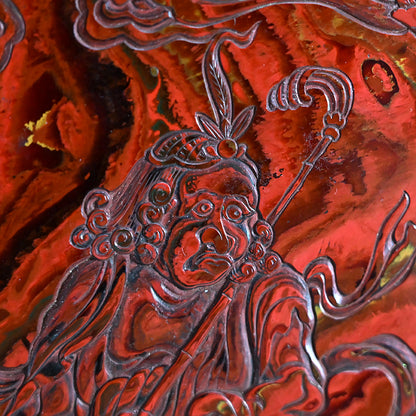 Antique Carved Kagawa-Nuri Solid Lacquer Box