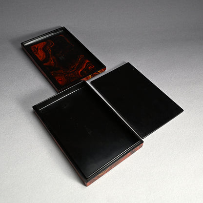 Antique Carved Kagawa-Nuri Solid Lacquer Box