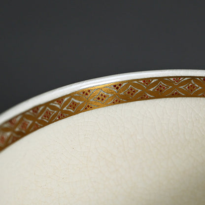 Satsuma Chawan Tea Bowl ー橋本 陶正山 "薩摩内七宝割菊牡丹ノ絵茶碗"