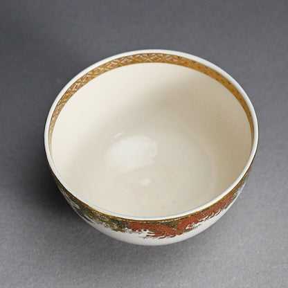 Satsuma Chawan Tea Bowl ー橋本 陶正山 "薩摩内七宝割菊牡丹ノ絵茶碗"