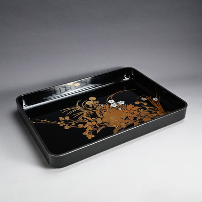 Breathtaking Lacquered Tray ー神坂 雪佳 “四季草花模様 廣蓋”