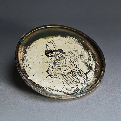 Antique Japanese Mingei Abura-zara, Oni no Nenbutsu Devil