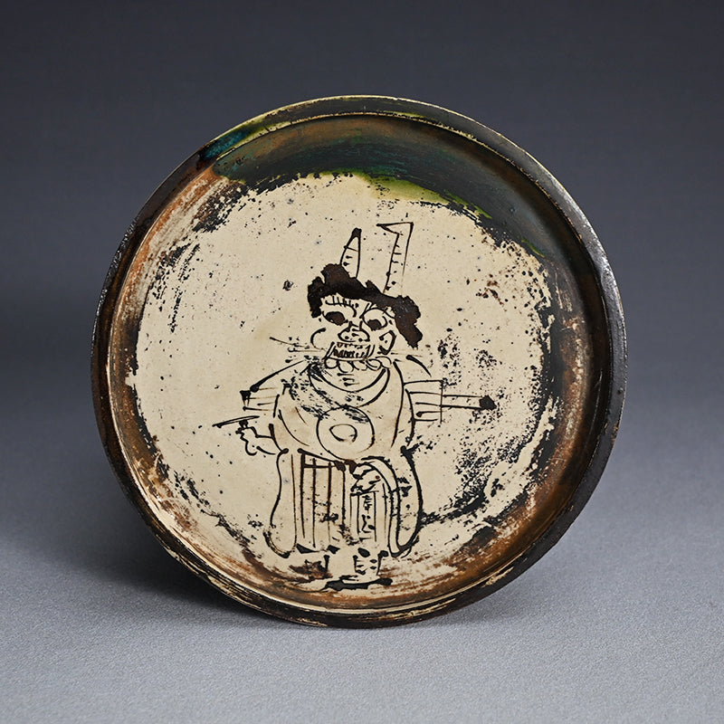 Antique Japanese Mingei Abura-zara, Oni no Nenbutsu Devil