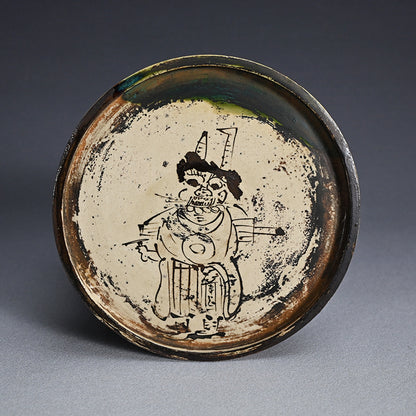 Antique Japanese Mingei Abura-zara, Oni no Nenbutsu Devil