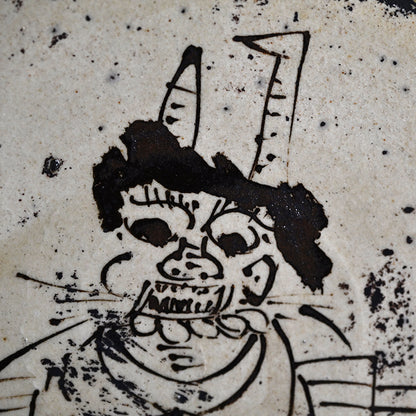 Antique Japanese Mingei Abura-zara, Oni no Nenbutsu Devil