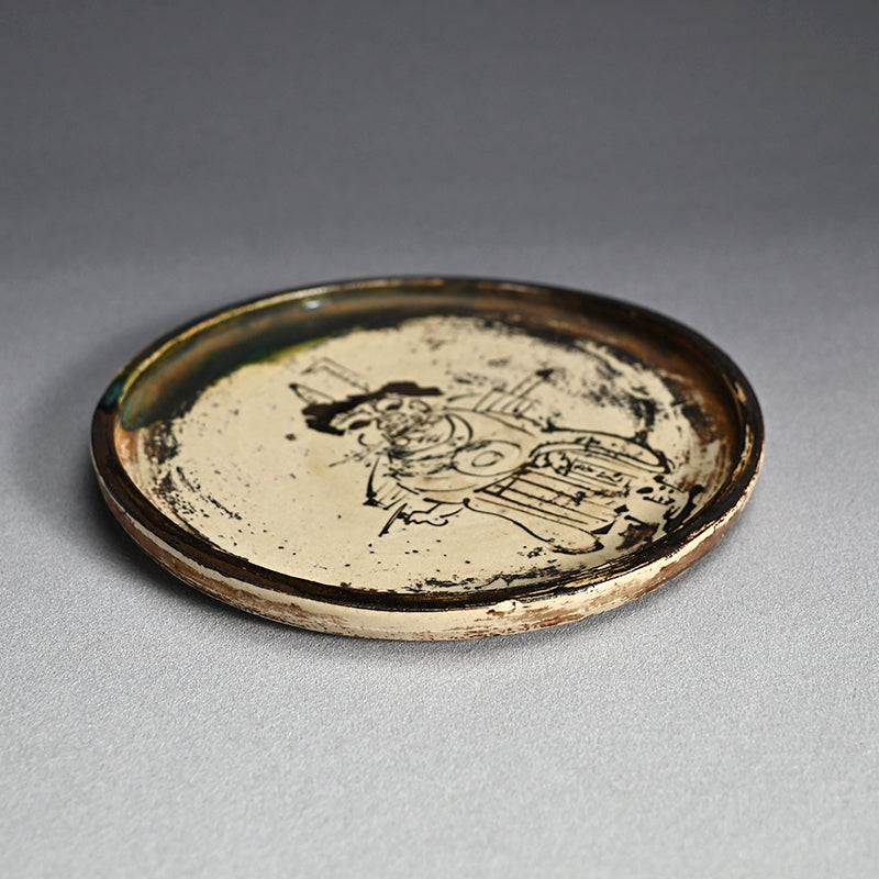 Antique Japanese Mingei Abura-zara, Oni no Nenbutsu Devil
