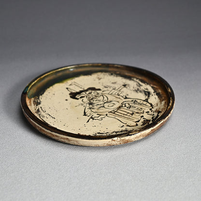 Antique Japanese Mingei Abura-zara, Oni no Nenbutsu Devil