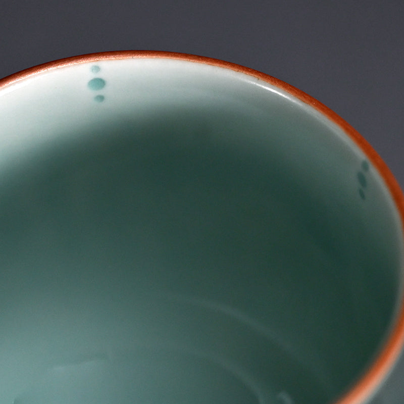 Celedon Stemmed Cup Set, B ー土井 雅文 “鉄彩磁点線文高脚杯”