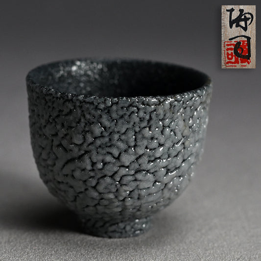 Contemporary Ao-Shino Guinomi ー酒井 博司 "藍色志野ぐい吞み"