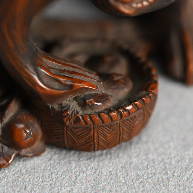 Carved Wooden Monkey Troop Stand for Crystal Ball