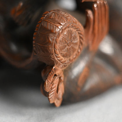 Carved Wooden Monkey Troop Stand for Crystal Ball