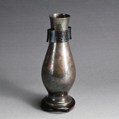 Stunning Antique Classical Japanese Solid Silver Vase