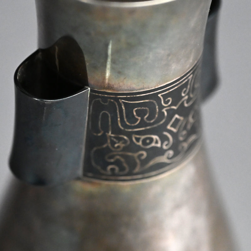 Stunning Antique Classical Japanese Solid Silver Vase