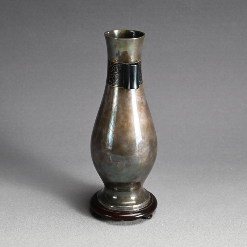 Stunning Antique Classical Japanese Solid Silver Vase