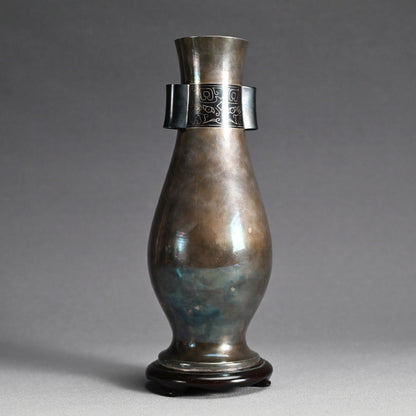 Stunning Antique Classical Japanese Solid Silver Vase