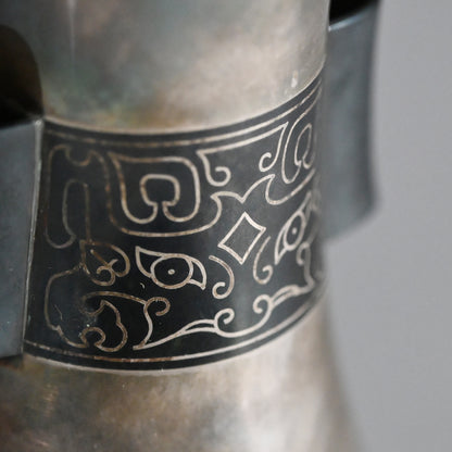 Stunning Antique Classical Japanese Solid Silver Vase