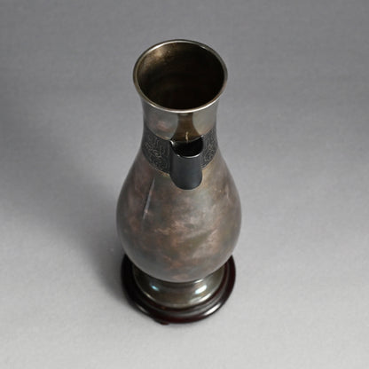Stunning Antique Classical Japanese Solid Silver Vase