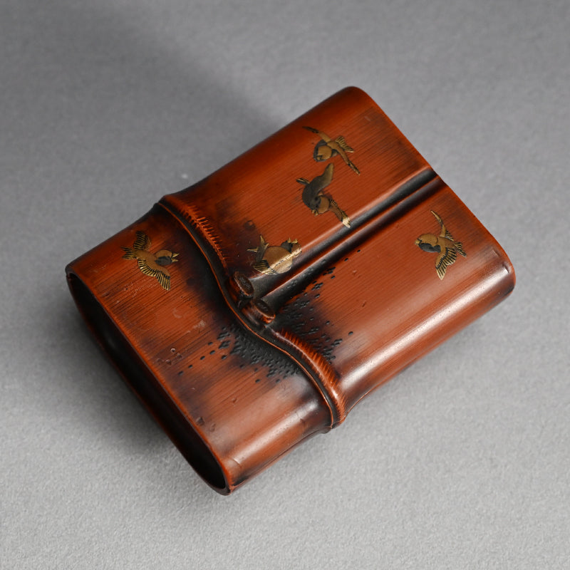 Elegant Small Lacquered Bamboo Futamono Box