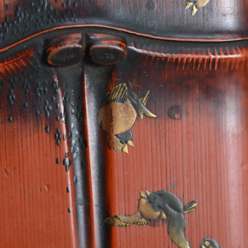 Elegant Small Lacquered Bamboo Futamono Box