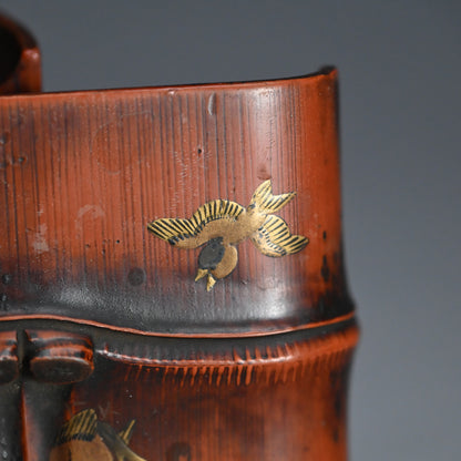 Elegant Small Lacquered Bamboo Futamono Box