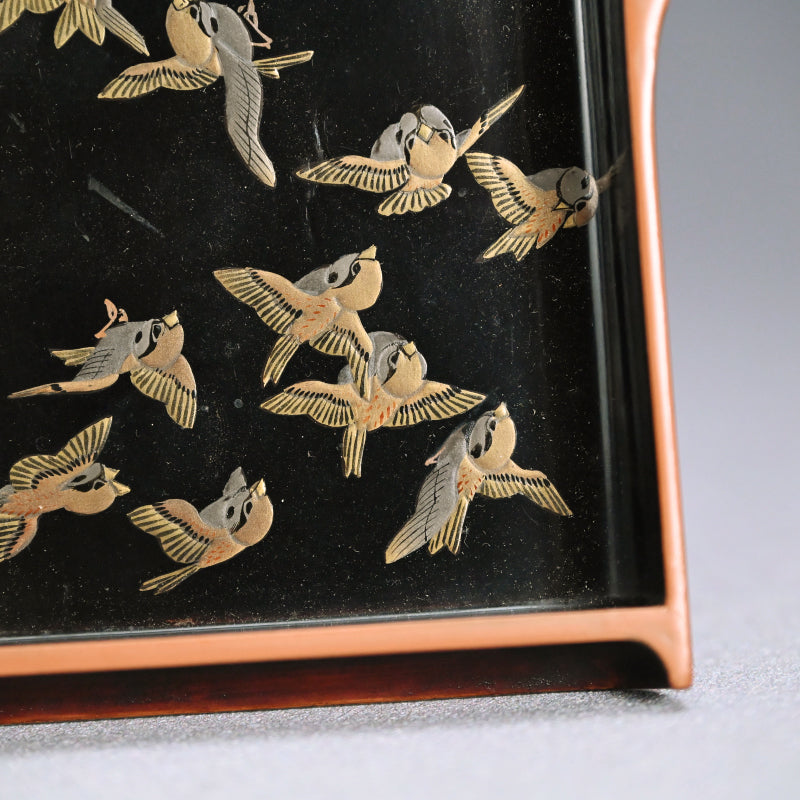 Elegant Small Lacquered Bamboo Futamono Box