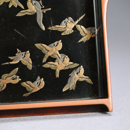 Elegant Small Lacquered Bamboo Futamono Box