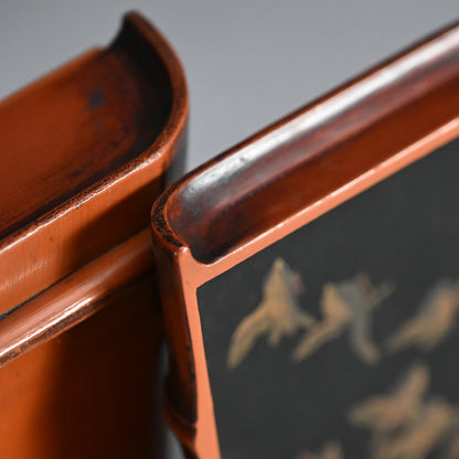 Elegant Small Lacquered Bamboo Futamono Box