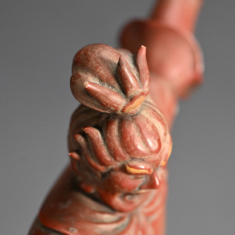 Basara Okimono Buddhist Sculpture ー市川 鉄琅 "伐折羅 大将像"