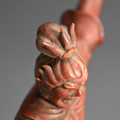 Basara Okimono Buddhist Sculpture ー市川 鉄琅 "伐折羅 大将像"
