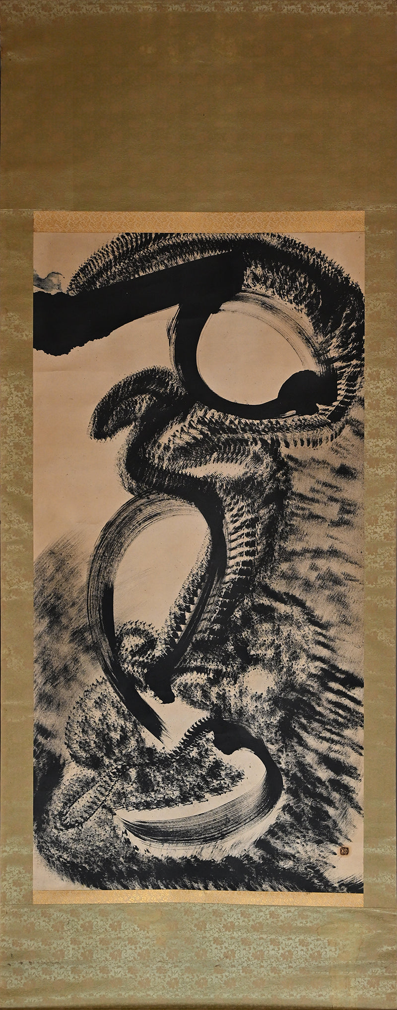 Massive Mid-century Crazy Ink Painting