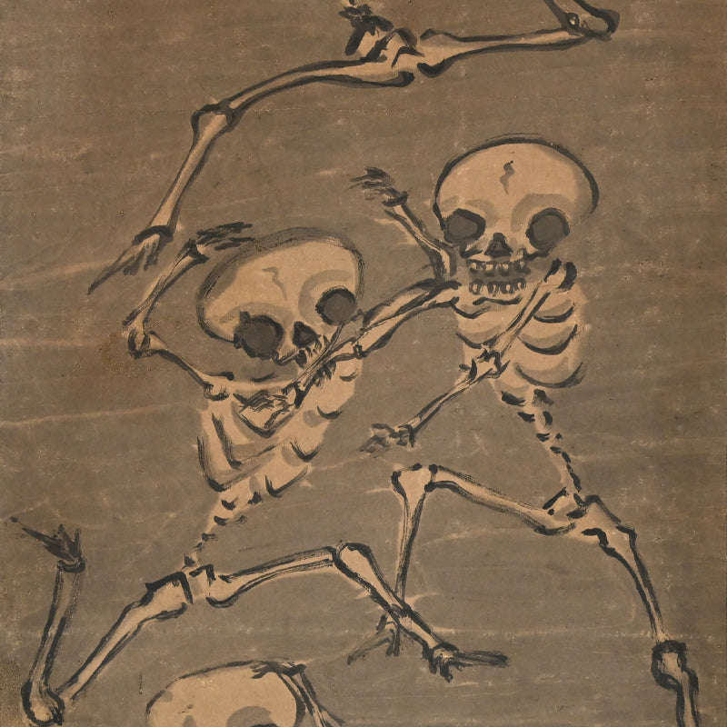 Rare! Meiji p. Female Artist Skeleton Painting ー辻 翠蘭