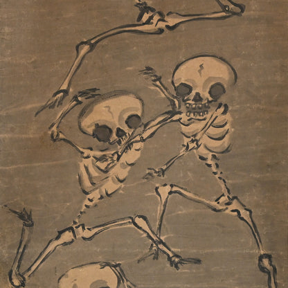 Rare! Meiji p. Female Artist Skeleton Painting ー辻 翠蘭