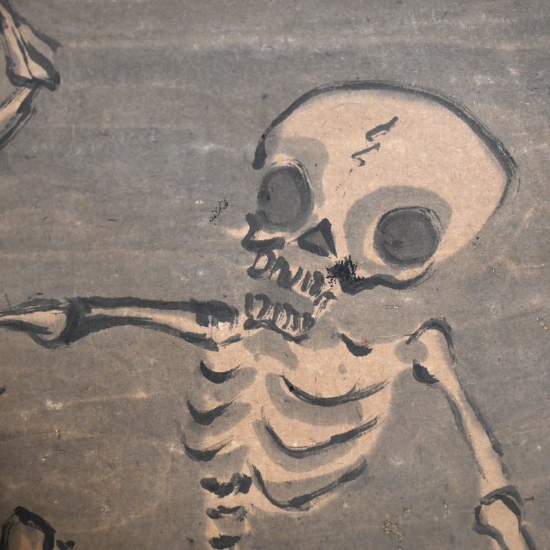 Rare! Meiji p. Female Artist Skeleton Painting ー辻 翠蘭