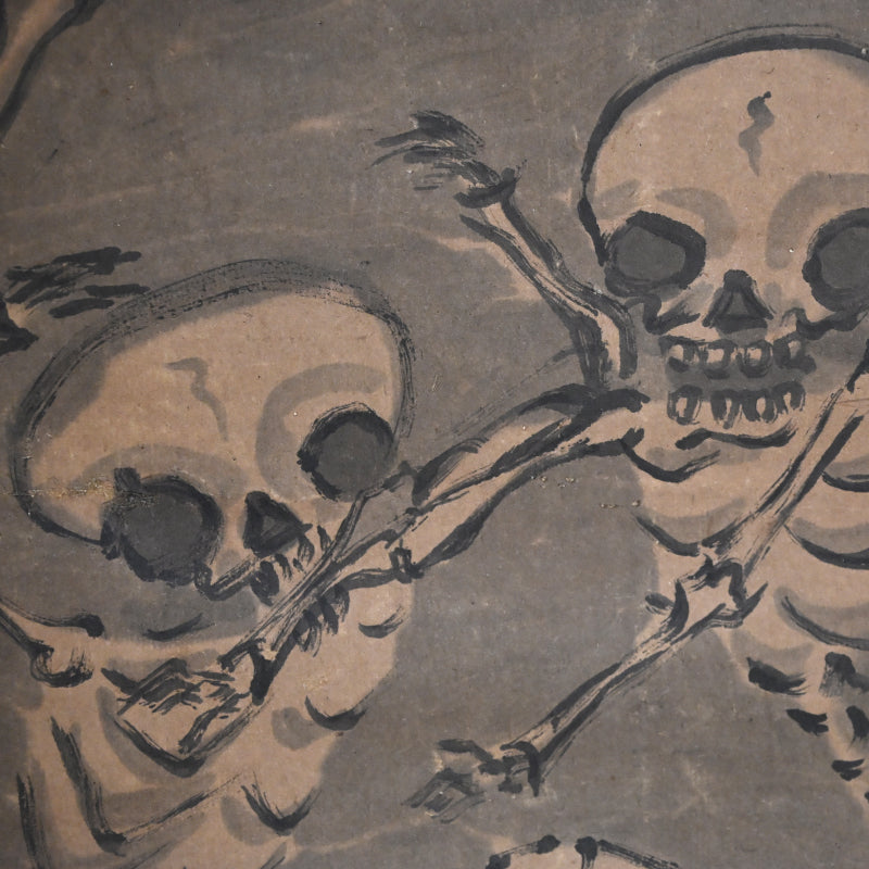Rare! Meiji p. Female Artist Skeleton Painting ー辻 翠蘭
