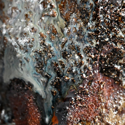Dramatic Ash Glazed Chawn Tea Bowl ー加古 勝己 “灰釉縞茶碗”